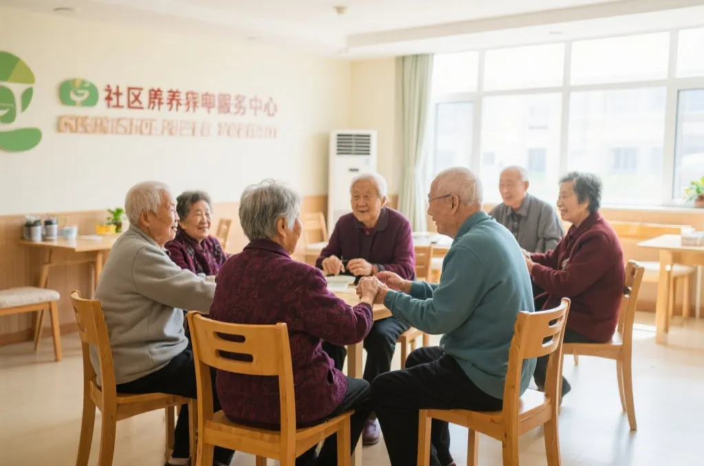 社区养老服务中心受益人群活动场景